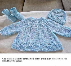 A lovely knitted matinee coat knitted by Carol