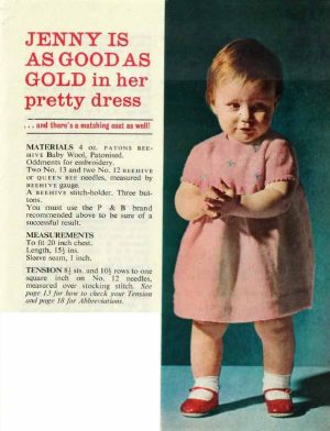 Good Knitting with PB 1963 - gallery image - jenny is as good as gold in her pretty dress