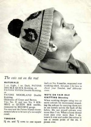 Patons 1318 - Childrens hats - the cats sat on the mat