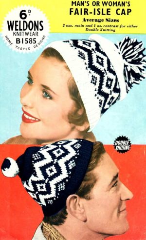 Weldons B1585 - Fair-isle Cap - product image - front cover