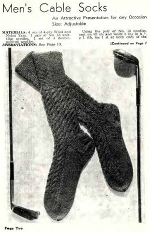 Paragon 38 Sock Book - mens cable socks