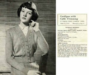 Lincoln 710 Handknits for young teenage misses - L1617 - Cardigan with cable trimming