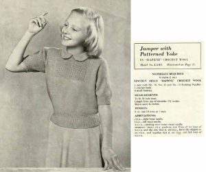 Lincoln 710 Handknits for young teenage misses - L1648 - Jumper with patterned yoke