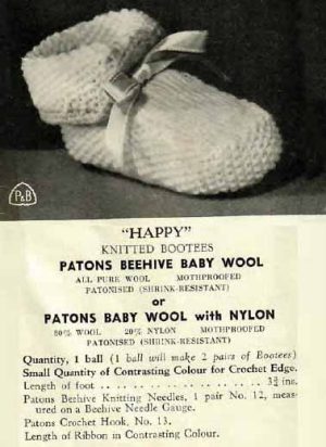 Patons c15 - 22 different bootee designs - happy