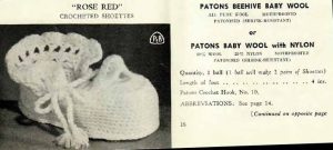 Patons c15 - 22 different bootee designs - rose red