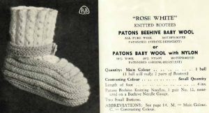 Patons c15 - 22 different bootee designs - rose white